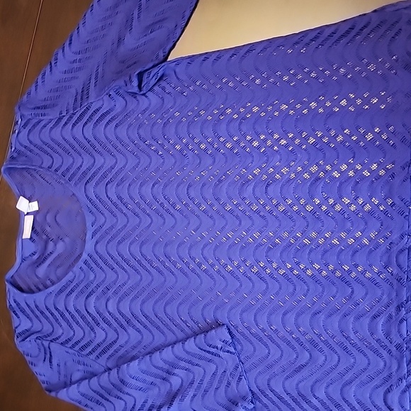 Chico's Sweaters - Chicos Size 3 Chevron 3/4 Sleeve Sweater Blue/Purple Wave pattern